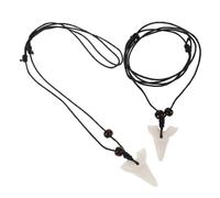 Ipetboom 2 pièces Collier Dent de Requin Simulation Unisexe Pendentif Résine Accessoire Mode pour Femmes