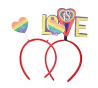 Ipetboom 2 Pièces couvre-chef coeur d'amour ambiance festive décoration du jour de accessoires de fête décorations lgbt bandeau de fille de fleur bandeaux colorés tissu non tissé