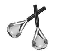 Ipetboom 2 Pièces Cuillère Éplucheuse Acier Inoxydable pour Citrouille et Fruits Outil Manuel de Séparation de Corer de Légumes Noir pour Cuisine et