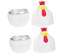 Ipetboom 2 pièces Cuiseur à Oeufs Chaleur de Forme de Poussin pour Micro Ondes Pratique et pour Préparer des Oeufs Parfaits un