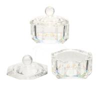 Ipetboom 2 pièces Dappen Dish Acrylique avec Couvercle Lot de Tasses Verre Cristal Coloré Ab pour Ongles Récipient pour Liquide et et Pédicure Outil Pratique pour Gel et Acrylique