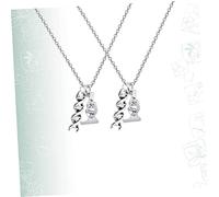 Ipetboom 2 Pièces De Bijoux Collier De Microscope Colliers Pour Femmes à La Mode Collier Roman Bijoux De Chimie Organique Collier Double Hélice Collier Drôle Silver