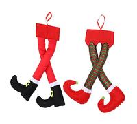 Ipetboom 2 Pièces Décorations de Noël Suspendues Jambes de Lutins pour Ambiance Festive et Amusante