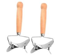 Ipetboom 2 pièces Dumpling Skin Cutter With Wooden Handle Stainless Steel Round Wrapper Tool For Dumpling And Cookie Pastry Non Stick Surface For Easy Cleaning And Comfortable Grip