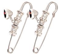 Ipetboom 2 Pièces Épingle Vintage en Alliage Argenté de Cœur, Épingle Compacte pour Fermer un Décolleté Lors de Cérémonies et Fêtes