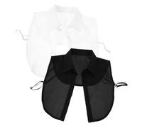 Ipetboom 2 Pièces Faux col faux collier faux cols pour dames faux col femme faux col hommes faux col amovible faux col pour fille faux col de chemise polyester
