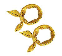 Ipetboom 2 Pièces Foulard Carré Imprimé Jaune pour Femmes Petit Kerchief Professionnel Accessoire et Confortable Anniversaire