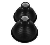 Ipetboom 2 pièces Lampe Chauffante Reptile avec Support Abat Jour Dome Noir Blanc Accessoire Terrarium Tortue et Cage Oiseaux Diffuseur Chaleur Régulé