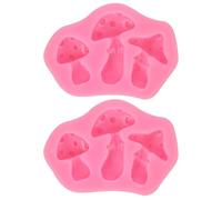 Ipetboom 2 Pièces Lot de 2 Moules en Silicone Rose pour Fondant de Champignon, Antiadhésifs, Résistants la Chaleur, pour Décoration de Gâteaux, Chocolat et Desserts Créatifs