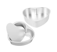 Ipetboom 2 pièces Lot de Moules à Gâteau Forme de Cœur Moules à Pâtisserie Alliage Aluminium avec Fond Amovible pour Cuisson Maison Démoulage Facile et Design Attrayant