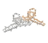 Ipetboom 2 pièces Lot de Pinces Cheveux Alliage avec Strass Maintien Fort et Confortable Clips Élégants pour Femmes Styles Variés Couleur Or et Argent