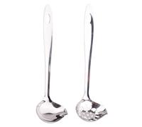 Ipetboom 2 pièces Louche et Écumoire Acier Inoxydable avec Long Manche Cuillères Service pour Soupe et Hot Pot Protection Brûlure Usage Maison et Restaurant
