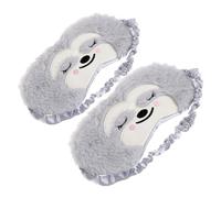 Ipetboom 2 Pièces Masque de Sommeil pour Garçon Fille Peluche Douce Cache Yeux Noirceur et Portable pour Sieste Maison École Design Animal Mignon Garçon Fille