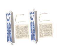 Ipetboom 2 pièces Mezouzah Métallique avec Parchemin Sacré Décoration Religieuse Juive pour Porte Symbole de Protection et Bénédiction Ornement Culturel pour Maison Bureau et Magasin