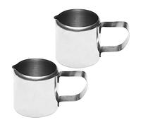 Ipetboom 2 Pièces Mini Pichet à Lait Acier Inoxydable de Crémier Pratique pour Café pour Sauce et Miel Design Élégant et Compact