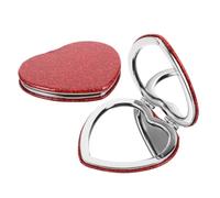 Ipetboom 2 pièces Miroir Maquillage Portable Cœur Pliable Grossissant Miroir Compact Sac à Main Élégant pour Voyage et Usage Femme Fille