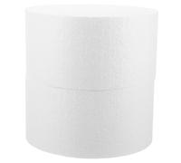 Ipetboom 2 pièces Modèle de Gâteau Mousse Ronde Blanc pour Décoration et Entraînement DIY Bloc de Polystyrène Réutilisable pour Pratique de Sculpture et Décoration de Gâteaux