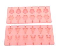 Ipetboom 2 Pièces Moule à Chocolat Silicone Cavités et Noël Moule à Bonbons Rigide pour Sucettes Facile à Démouler Compact et pour Pâtisserie