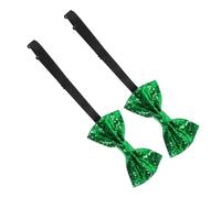 Ipetboom 2 Pièces nœud émeraude faire la fête prêt marié classique Royal Cravinons pour hommes arc de cheveux d'anniversaire cravates à paillettes arcs de paillettes en tissu Vert
