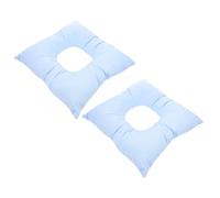 Ipetboom 2 Pièces oreiller de massage pour le visage appui-tête du lit de massage face vers le bas oreiller pour le visage Coton de de coton pur Blue