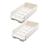 Ipetboom 2 pièces Organisateur Œufs Boîte Rangement Réfrigérateur Multifonction Support Réutilisable Cuisine Casier Protection Fragile Gain de Place