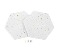 Ipetboom 2 Pièces Panneaux Muraux Hexagonaux Feutre Autocollants Tableaux Mémo DIY Décoratifs pour Chambre Bureau Salle de Classe Épaisseur Résistants et Faciles à Installer