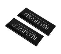 Ipetboom 2 pièces Panneaux Réservés Acryliques Épais pour Tables de Restaurant Hôtel Signalisation Portable et Compacte Utilisation Polyvalente pour Événements Mariage et Cafés Fond Noir
