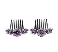 Ipetboom 2 Pièces peigne maquiage maquilage hair topper cosmétique buns chignon the fleur fete cheuveux hair charms werchristmas rhinestone marivaux feist fiesta alliage Violet,mauve