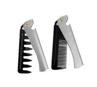 Ipetboom 2 Pièces Peigne Pliable Inox à Large Dents Mini Peigne Portable pour Coiffure Massage et Entretien Cheveux Hommes Compact et Facile à Transporter