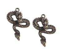 Ipetboom 2 pièces Pendentif Dragon en Laiton Vintage Lot de Décoration Suspendue Accessoire Porte-clés Original et Cadeau Créatif pour Amateurs de Savoir-Faire Chinois