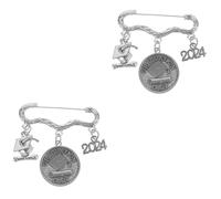 Ipetboom 2 Pièces Pin Commémoratif De La Remise Des Diplômes Décorations Pour Diplômés Broches Et Épingles Épinglettes Broche Lettre Clé Graduation Revers Alliage De Zinc