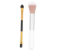 Ipetboom 2 pièces Pinceaux Maquillage Double-embout pour Fard à Paupières et Highlighter Brosse Cosmétique Compacte Multifonction et Léger pour Usage Quotidien