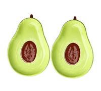 Ipetboom 2 pièces Plateau Céramique Design Avocat Plateau Multi Usage pour Fruits Bonbons et Noix Assiette Décorative pour Maison Banquet et Bureau