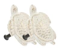 Ipetboom 2 pièces Poignée de Meuble Fonte Noire et Blanche Style Océan avec Motif Tortue Lot de Poignées Robustes pour Tiroir Placard Armoire et Chambre Garçon Fille Décor Marin et