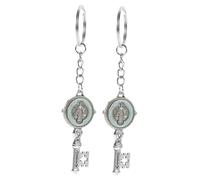 Ipetboom 2 Pièces Porte Clé Forme de Clé Saint Benoît Lot de Pendentif Métallique Coloré Design Délicat et pour Sac à Main et Décoration Pratique Fête des Pères