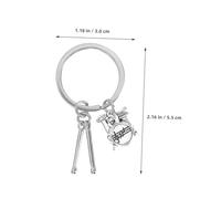 Ipetboom 2 pièces Porte Clés Batterie avec Baguettes Pendentif Instrument de Percussion Accessoire Polyvalent pour Musiciens et Amateurs de Rock