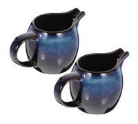 Ipetboom 2 pièces Pot à Lait Céramique Européen avec Bec Verseur et Poignée Pichet Créatif pour Café Thé Sauce et Facile à Nettoyer