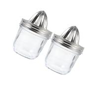 Ipetboom 2 pièces Presse Agrumes Manuel Inox avec Bocal Élégant et Orange Portable à Main pour Cuisine Quotidienne