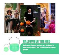 Ipetboom 2 Pièces Seau de Halloween de Seaux Décoratifs Verts pour Fête et Entrée Décorations