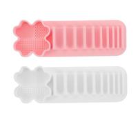 Ipetboom 2 Pièces Silicone Brush Drying Holder Multifunctional Makeup Brush Organizer with Suction Base for Cleaning Drying and Storage