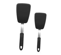 Ipetboom 2 pièces Spatules Silicone et Acier Inoxydable pour Cuisine Ustensiles pour Steak Pizza et Plus Noir