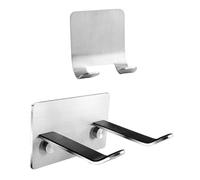 Ipetboom 2 pièces Support Sèche-cheveux Mural Auto-adhésif Acier Inoxydable Lot de Organiseur Robuste pour Salle de Bain sans Perçage Compatible Plupart des Modèles