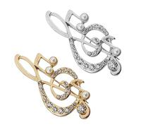 Ipetboom 2 Pièces Symboles Musicaux Broche Pour Femme Broches Notes De Musique Broche De Mode Broche Symbole De La Musique Femmes Broches Vêtements Épingle à Nourrice Broche Femme Strass