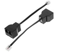 Ipetboom 2 Répartiteurs Téléphoniques Rj11 6P4C Détachables Adaptateur Ligne Téléphonique Rj14 4 Conducteurs Câble Noir 2 Pièces Répartiteur pour Ligne Fixe Usage Bureau et Domicile