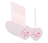Ipetboom 20 Étiquettes Présents de Cœur avec Ruban Rose Mini Cartes D’Anniversaire et Saint-Valentin Papier Blanc Étiquettes Créatives pour Messages Personnels sur Présents Lot