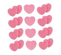 Ipetboom 20 pièces Éponge Exfoliante Visage Cœur Nettoyage Doux et Lot Multi-usage Cellulose de Bois et Coton pour Soin Quotidien et Voyage