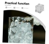 Ipetboom 20 pièces Glaçons Artificiels Transparents Carrés Plastique Réaliste Décor Bar et Accessoires Photo Polyvalents Remplissage Vase et Portable