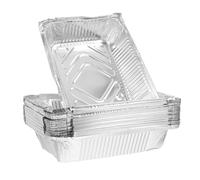 Ipetboom 20 Pièces Lot de Barquettes Jetables Carrées Plateau de Service et Cuisson Lisse Surface Miroir Antiadhésive pour Barbecue et Cuisine