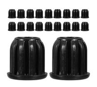 Ipetboom 20 pièces Manchons Douilles pour Roulette de Chaise de Bureau Inserts Robustes Plastique Résistant à Usure Accessoires de Remplacement pour Fauteuil Pivotant Noir