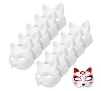 Ipetboom 20 Pièces Masques Chat Blancs Papier pour Mascarade et DIY Masques et Sécurisés à Peindre Accessoires Fête Halloween et Soirée Costumes